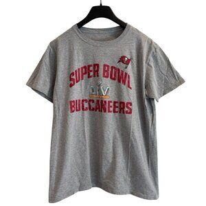 Buccaneers Super Bowl LIVGraphic T Shirt Gray Cotton Pullover Crew Womens L‎